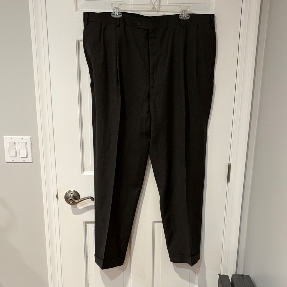 Men's Brown  patterned  Pleated Dress Pants 42x31